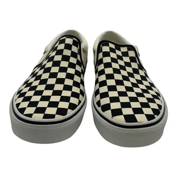 Vans Asher Slip-On Skate Shoes Black/Natural Checkerboard US Men's 10 - Picture 4 of 8